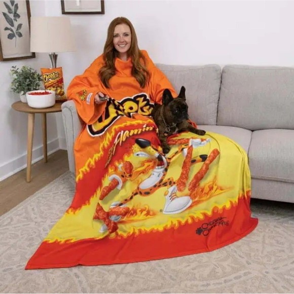 Snuggie Flamin' Hot Cheetos, The Original Wearable Blanket Orange 71"x54 - Picture 2 of 5